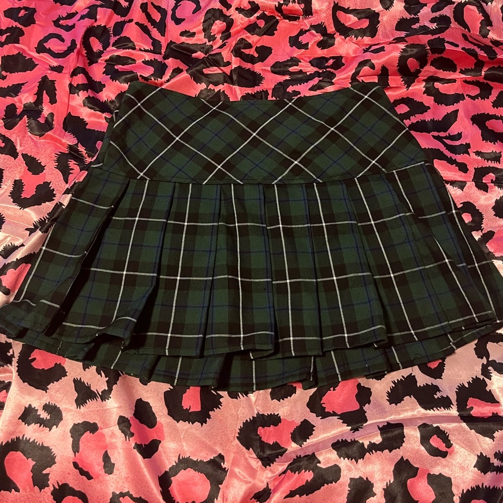 Green Plaid Skirt
